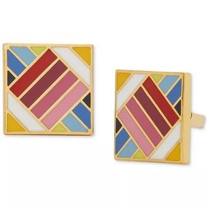 Kate Spade Patchwork Collection Multicolor Geometric Stud Earrings